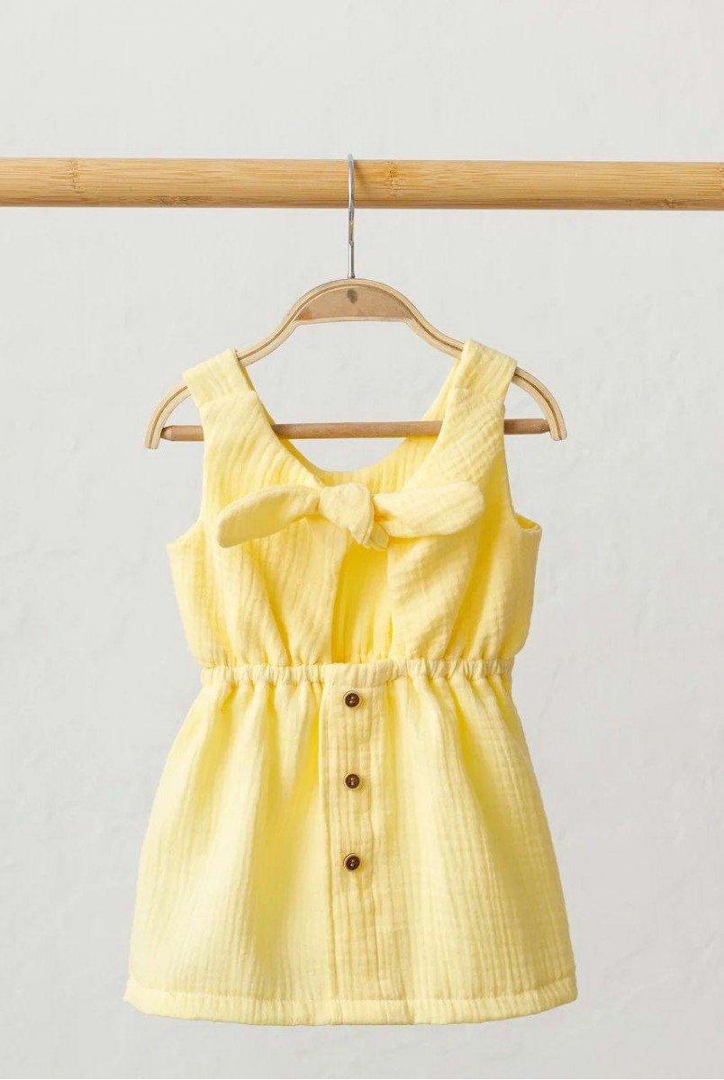 Муслиновое платье Mia лимонное (0-2 года)