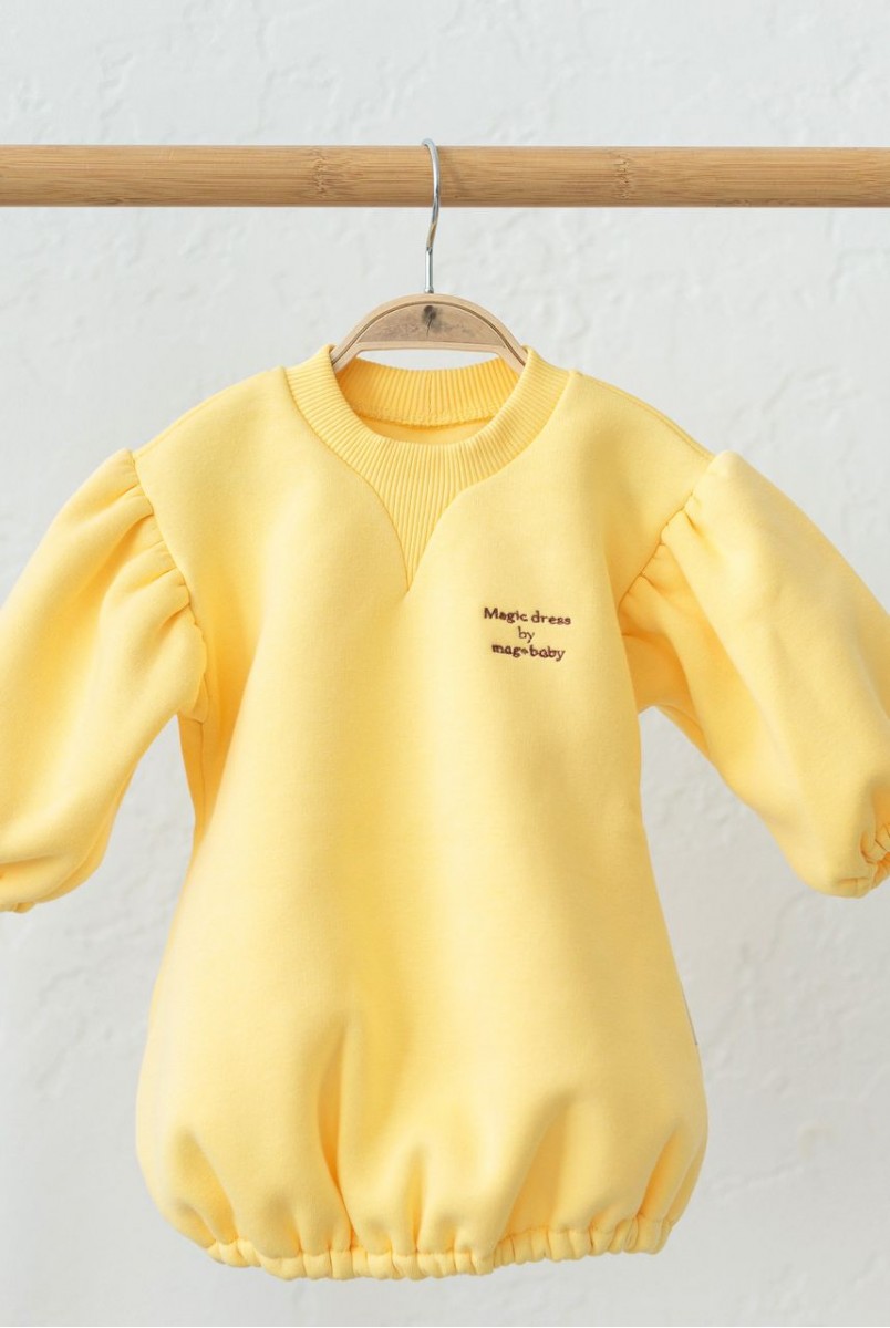 Платье на флиcе для детей MagBaby Aleksa лимонное
