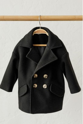 Кашемірове пальто для дітей MagBaby Gwen чорне
