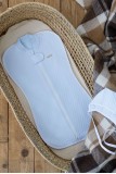 Евро пеленка кокон утеплённая на молнии + шапочка Капитоне нежно-голубая