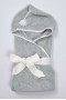 В'язаний конверт-плед з пензликом для новонароджених сірий