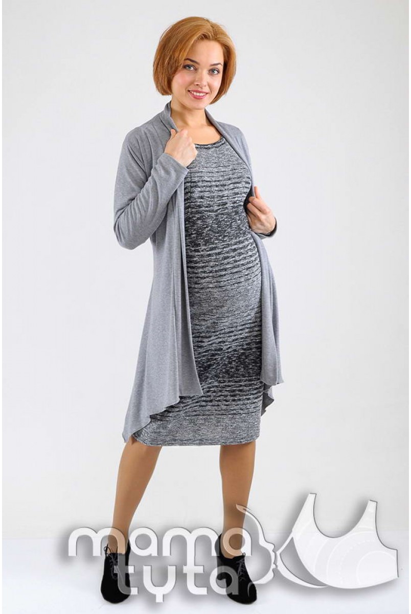 Платье Соник серо-черный 179.1 для беременных и кормящих мам