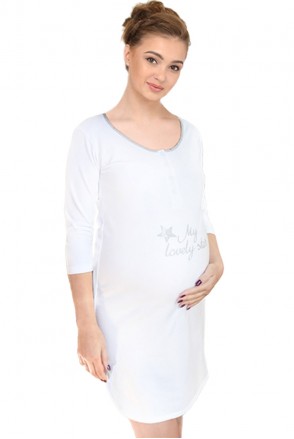 Ночная рубашка CLOVER WHITE арт. 24167 для беременных и кормления