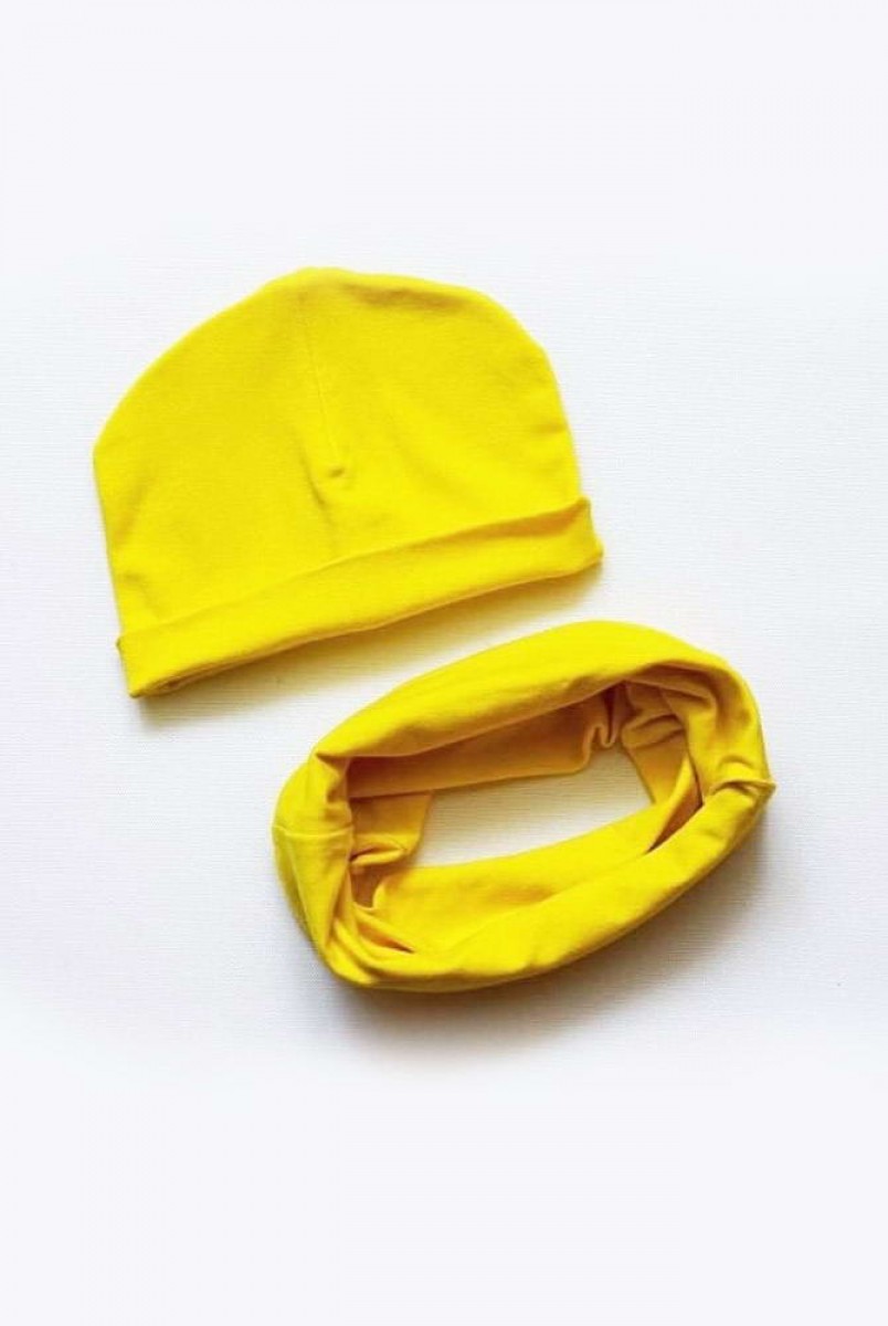 Детский набор: шапочка и снуд "Жёлтый"