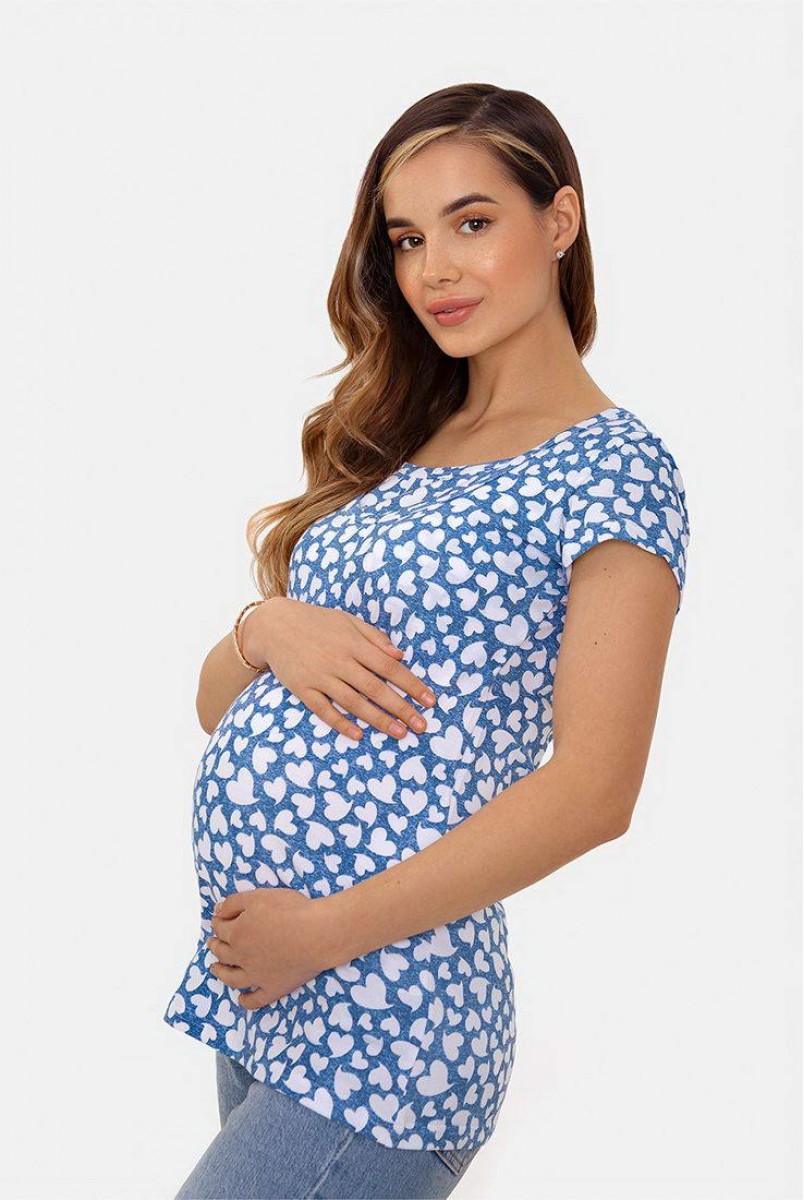 Футболка Juicy blue для беременных и кормящих