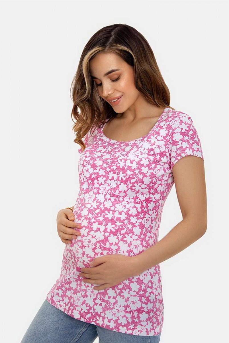 Футболка Juicy pink для беременных и кормящих