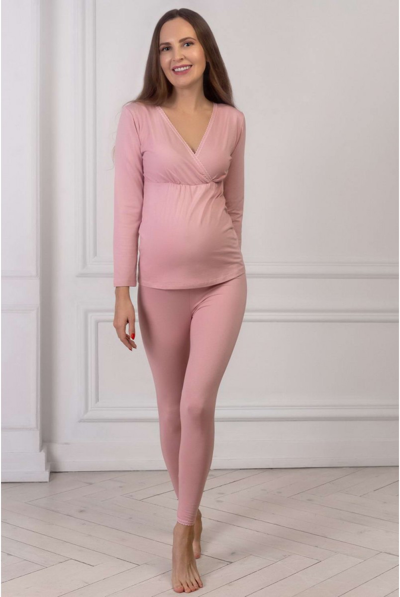 Пижама термо Mirelle (пепельная роза) для беременных и кормящих