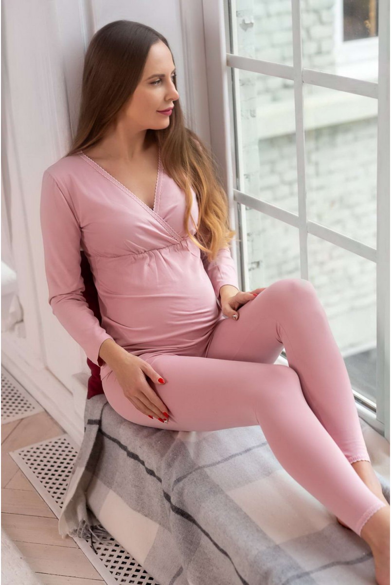 Пижама термо Mirelle (пепельная роза) для беременных и кормящих