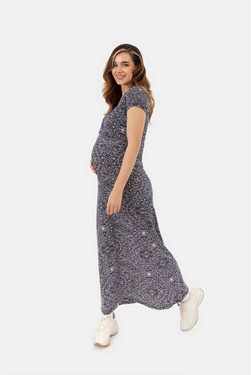 Довга трикотажна сукня для вагітних і годування