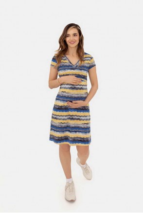 Трикотажное платье waves для беременных и кормления