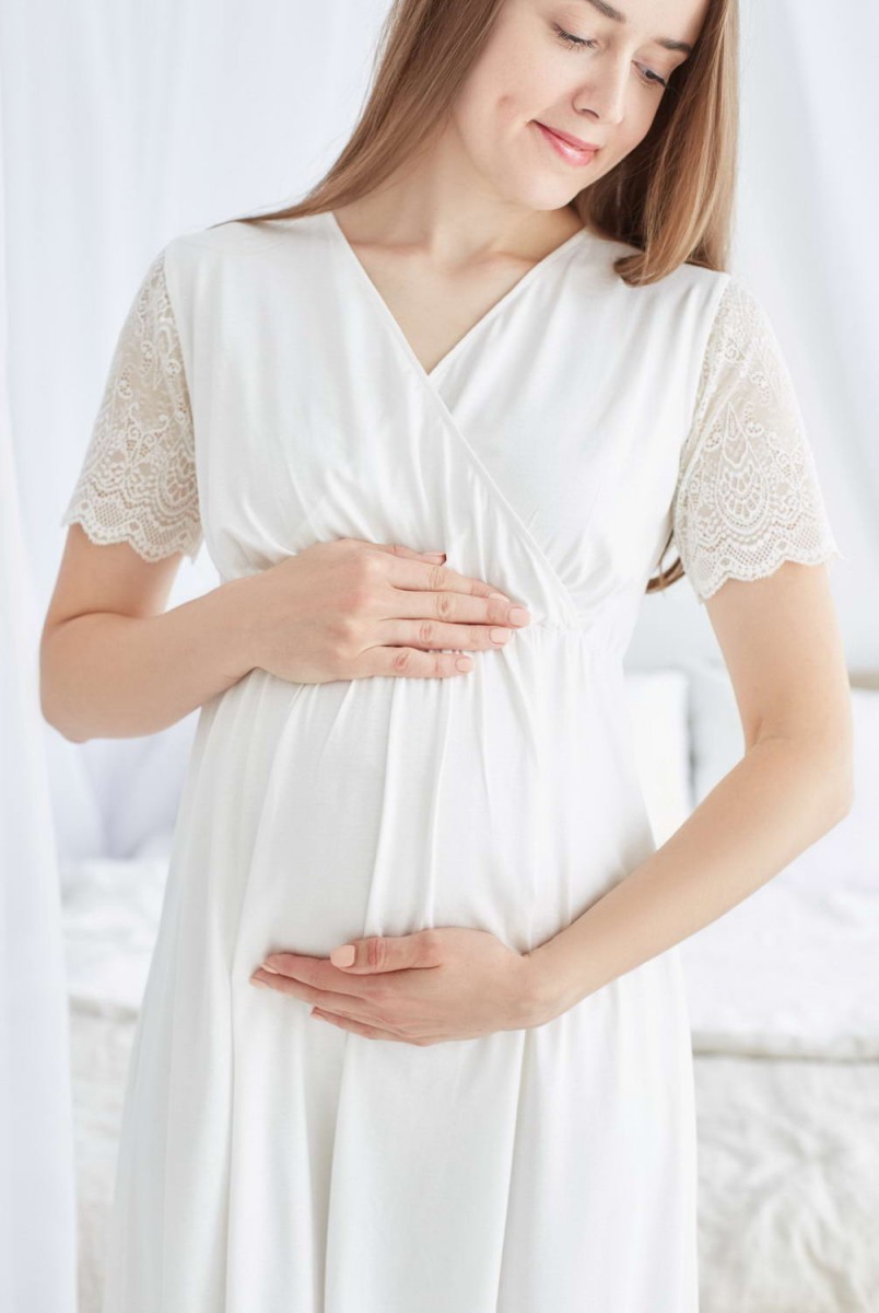 Ночная рубашка Grace (молочный) для беременных и кормления