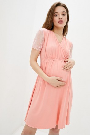 Ночная рубашка Grace персик для беременных и кормления