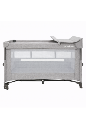 Ліжко-манеж дитяче з другим ярусом VELANO Tino, light grey