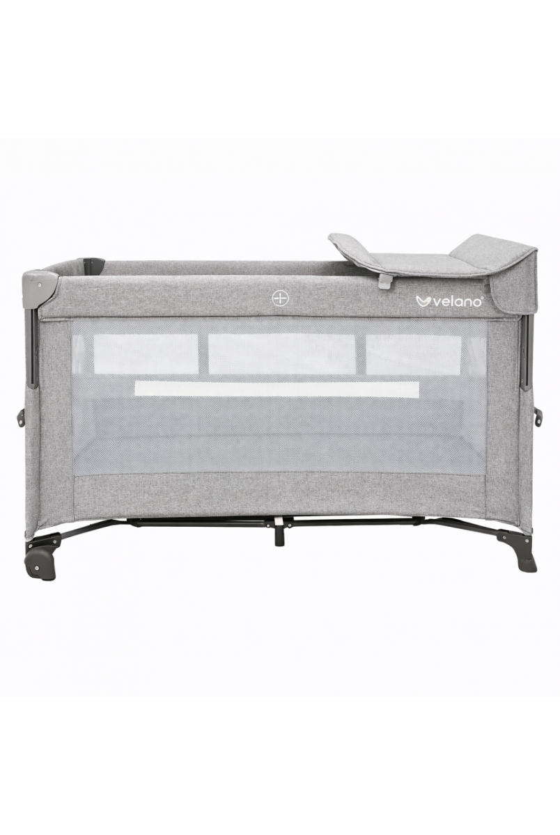Ліжко-манеж дитяче з другим ярусом VELANO Tino, light grey