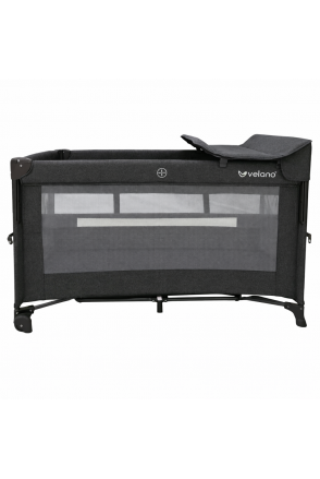 Ліжко-манеж дитяче з другим ярусом VELANO Tino, dark grey