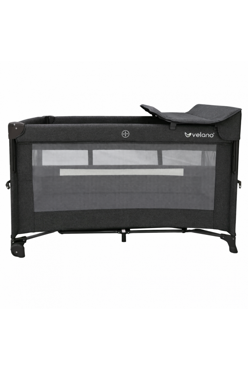 Ліжко-манеж дитяче з другим ярусом VELANO Tino, dark grey