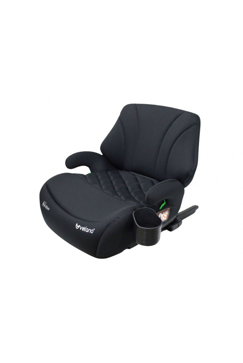 Бустер VELANO Gravo i-Size 125–150 см, ISOFIX + підстаканник, black