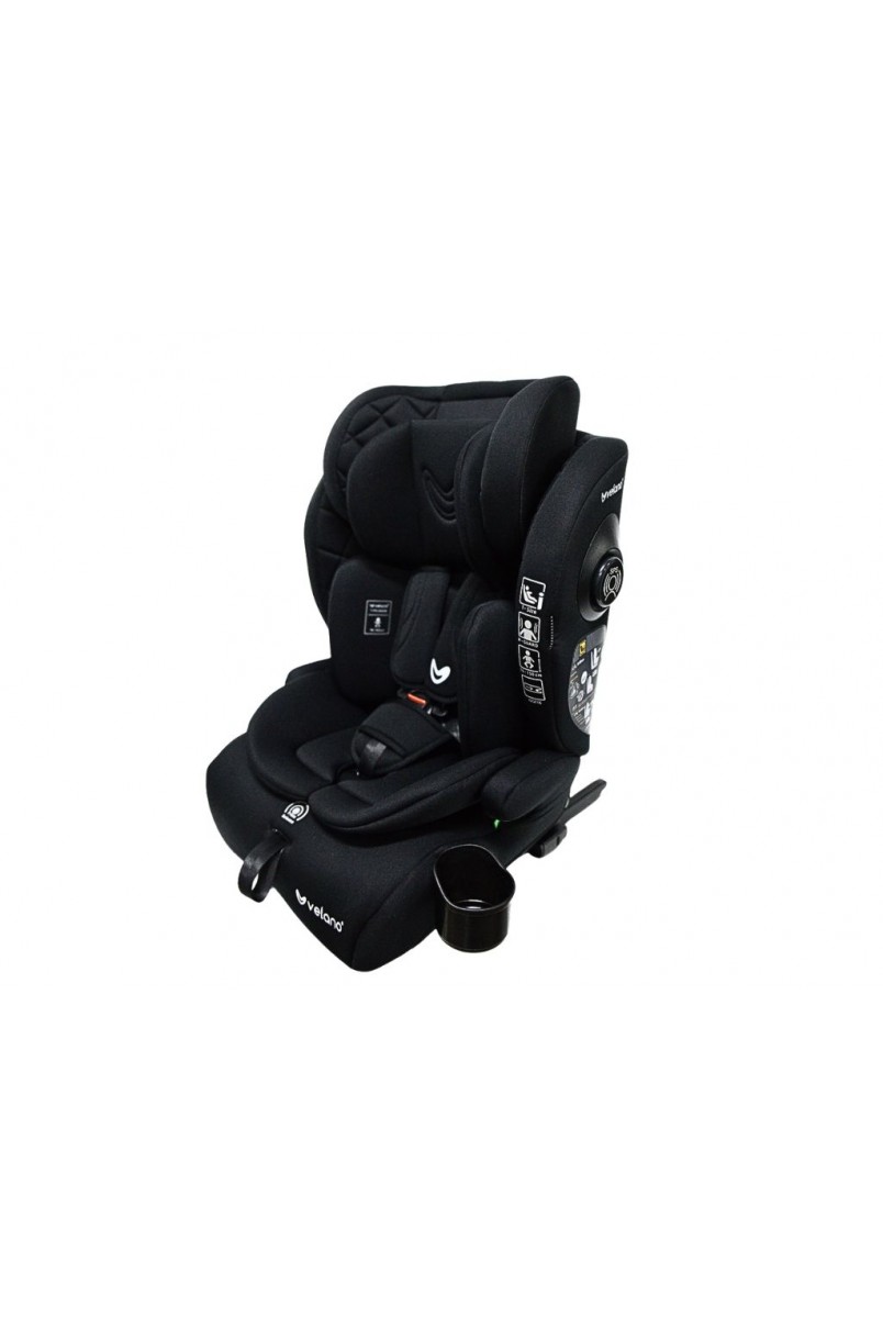 Автокрісло VELANO Flexo i-Size 76–150 см, ISOFIX + Top Tether/ремінь, black