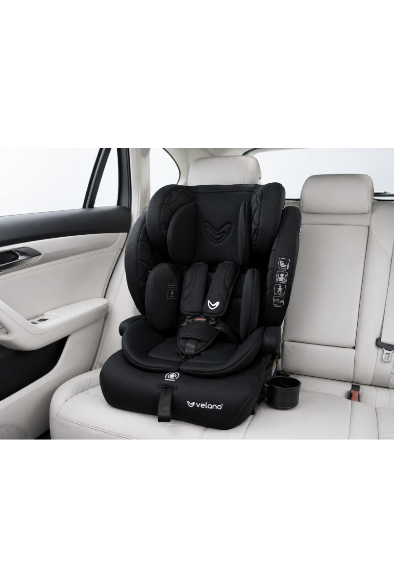 Автокрісло VELANO Flexo i-Size 76–150 см, ISOFIX + Top Tether/ремінь, black