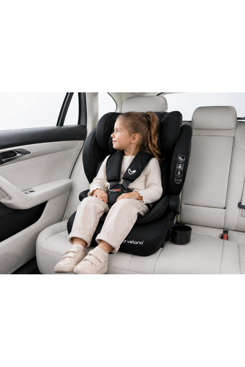 Автокрісло VELANO Flexo i-Size 76–150 см, ISOFIX + Top Tether/ремінь, black