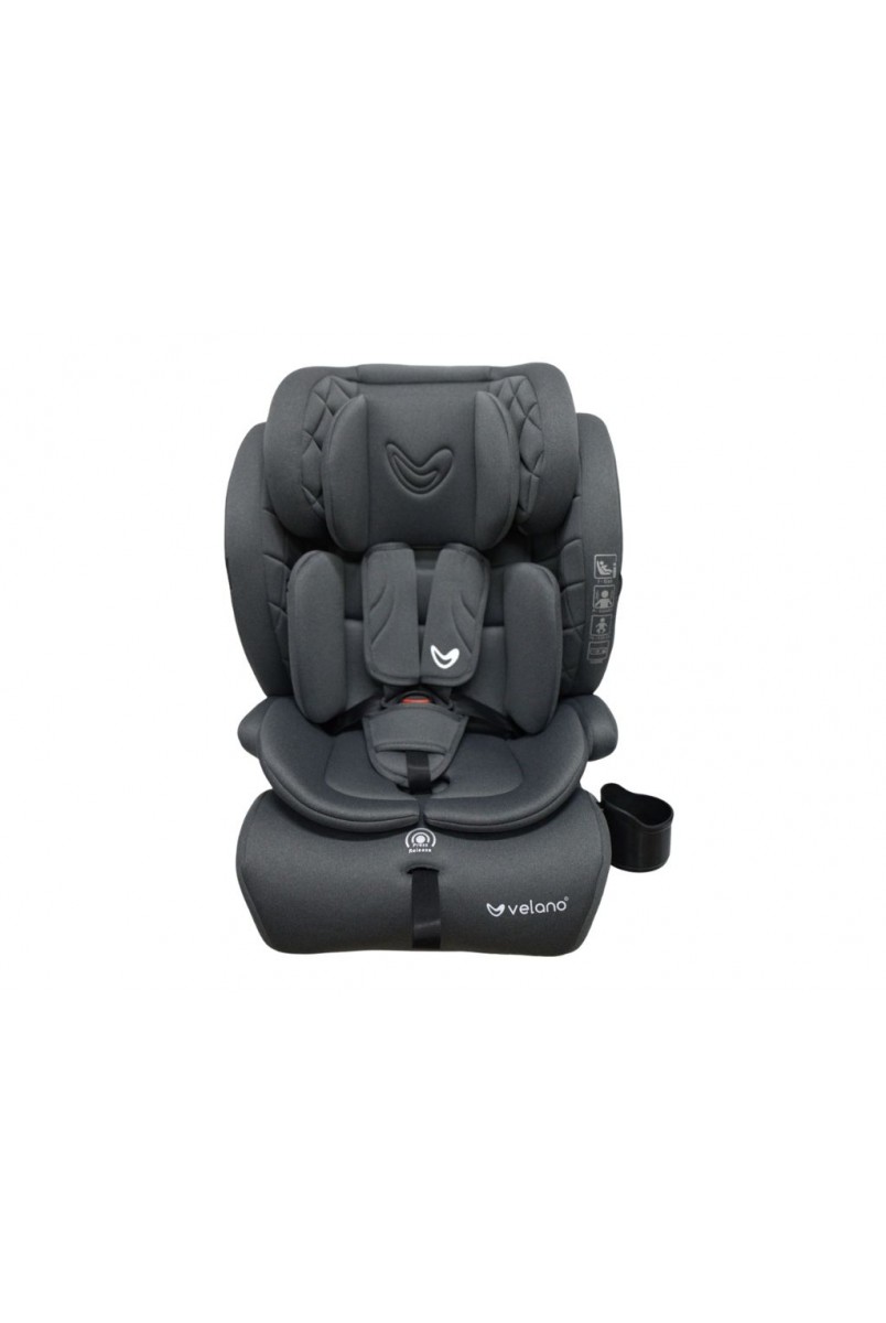 Автокрісло VELANO Flexo i-Size 76–150 см, ISOFIX + Top Tether/ремінь, grey