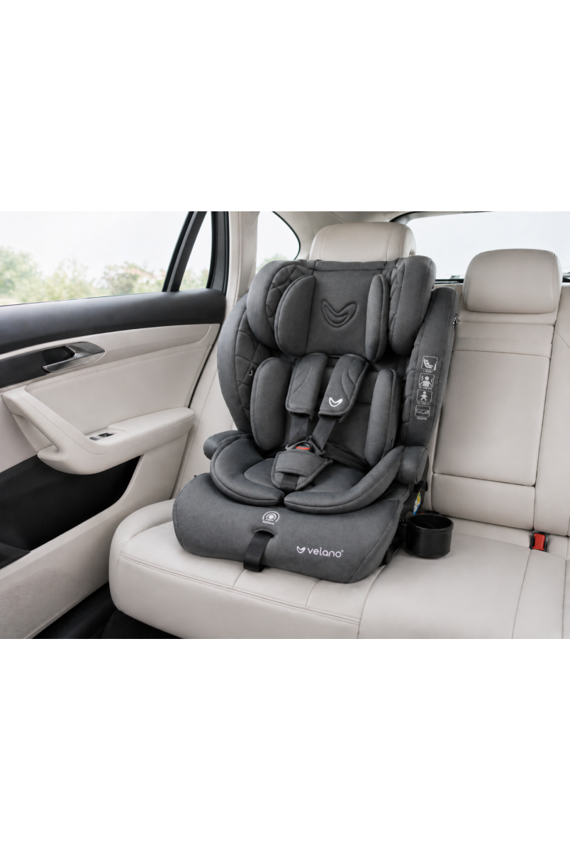 Автокрісло VELANO Flexo i-Size 76–150 см, ISOFIX + Top Tether/ремінь, grey
