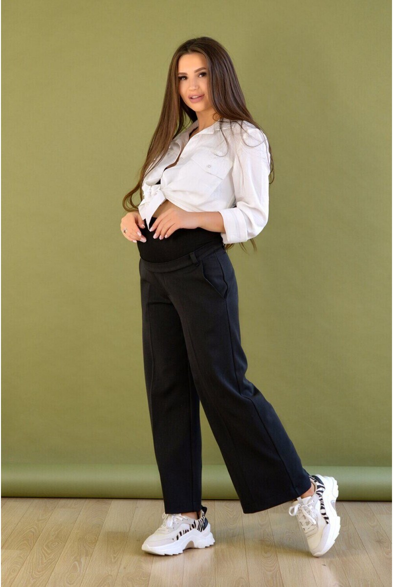 Штани кльош 2745654-6 чорний для вагітних