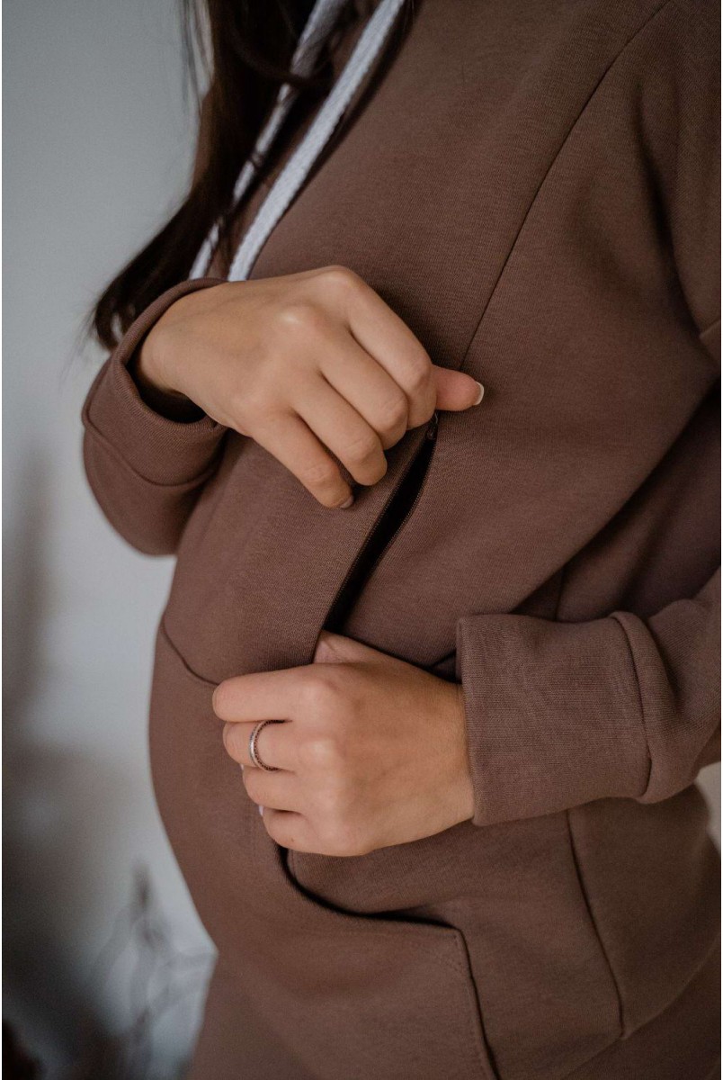 Спортивный костюм 4218115 коричневый для беременных и кормления