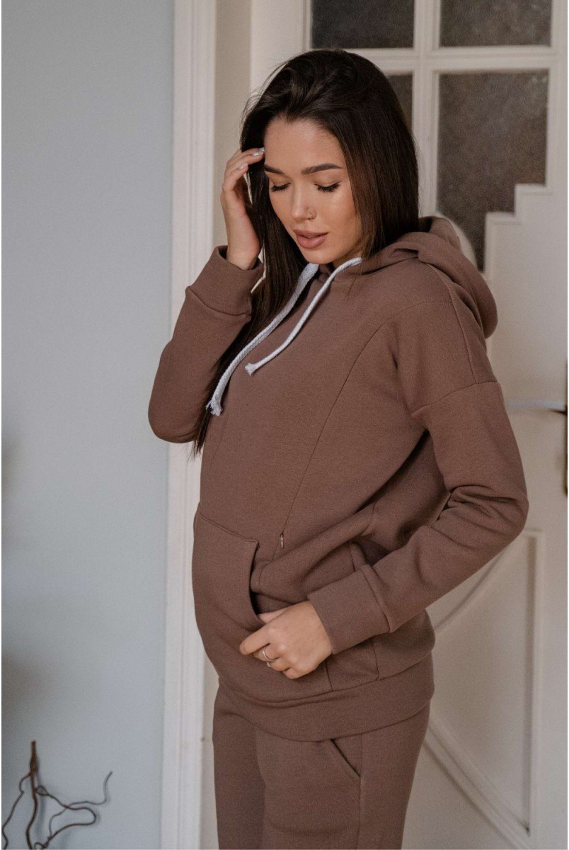 Спортивный костюм 4218115 коричневый для беременных и кормления