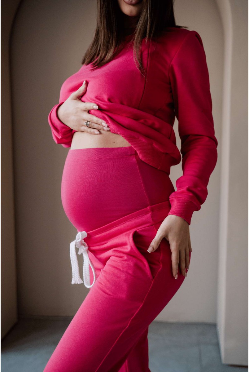 Спортивный костюм 4205114-74 малиновый для беременных и кормления