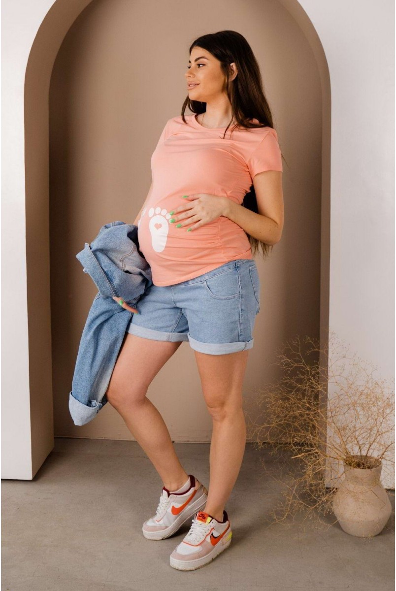 Шорты джинсовые 4174491 голубой для беременных