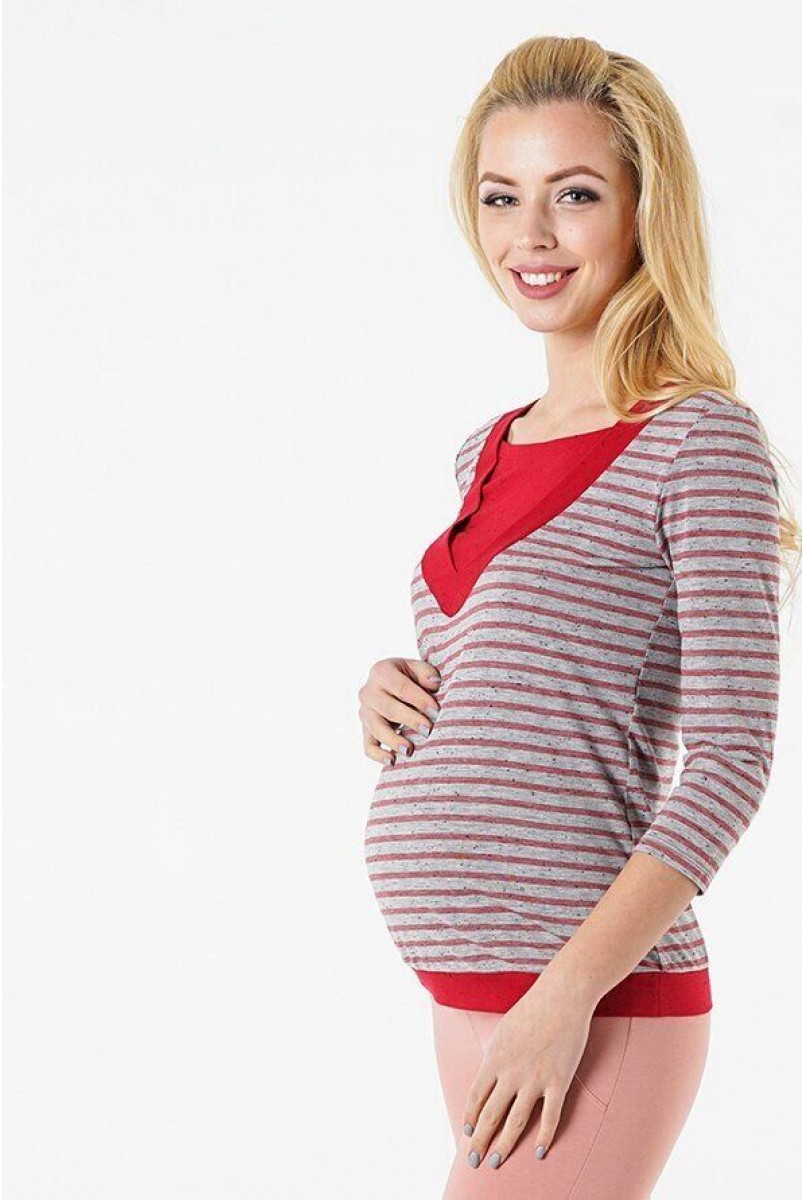 Джемпер 1335246 бордовый для беременных и кормления