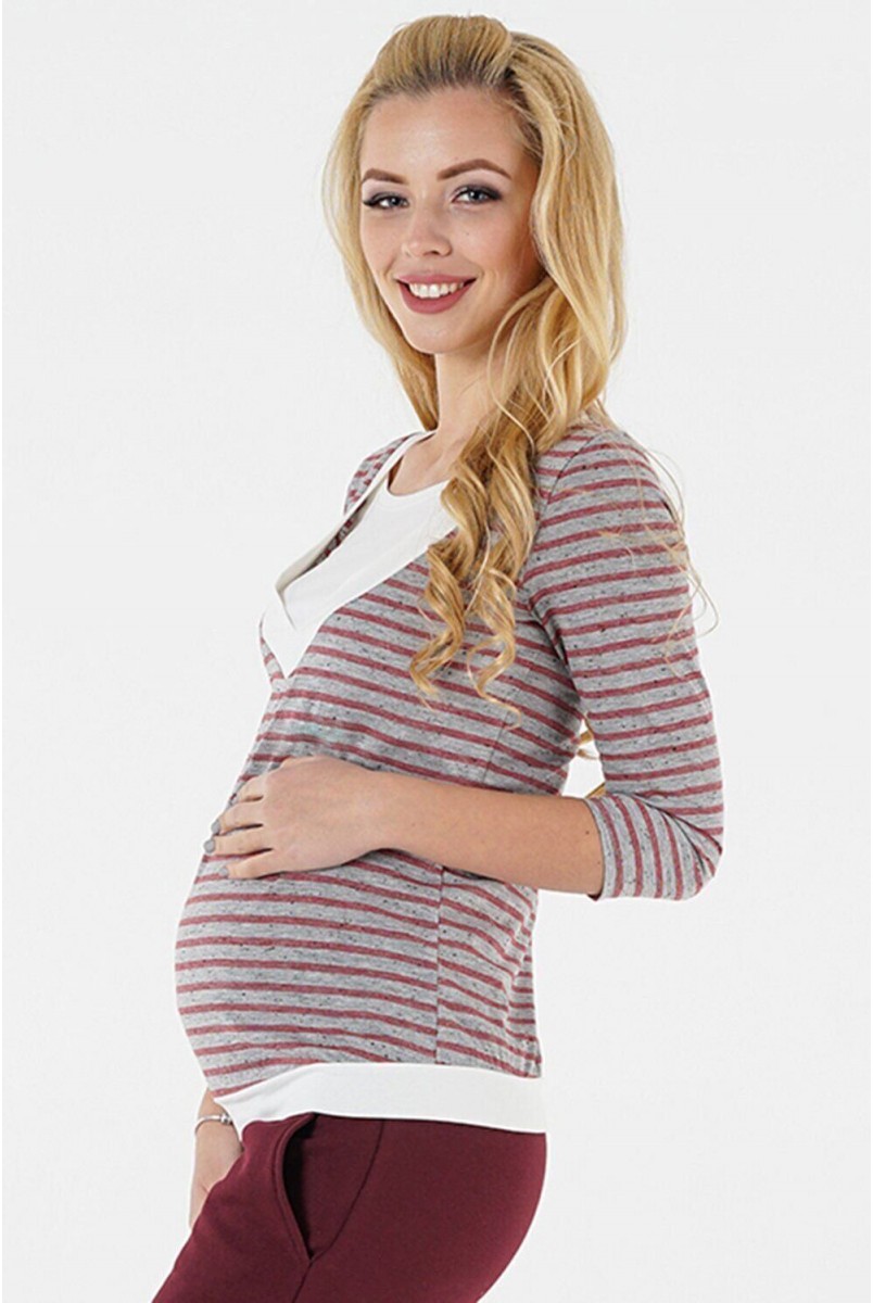 Джемпер 1335246 серый для беременных и кормления