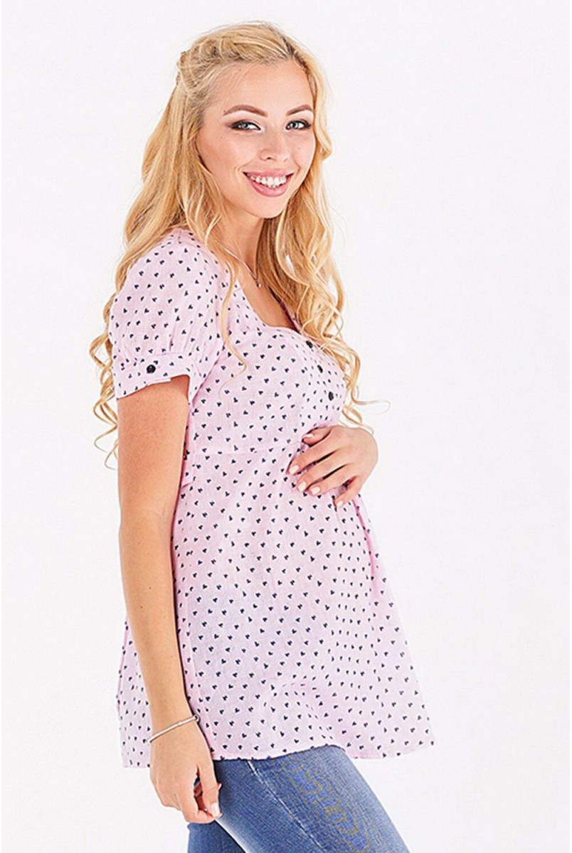 Блуза 131717215 розовый для беременных и кормления