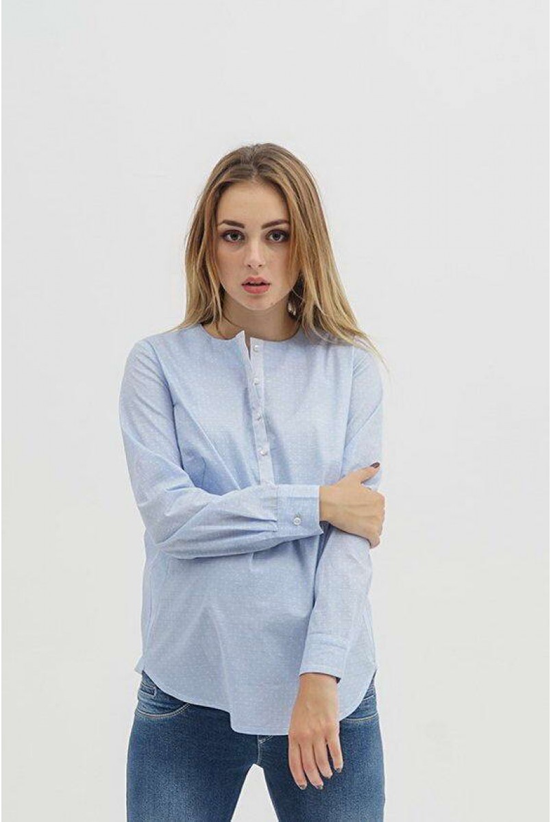 Блуза 1707224 голубой для беременных и кормления