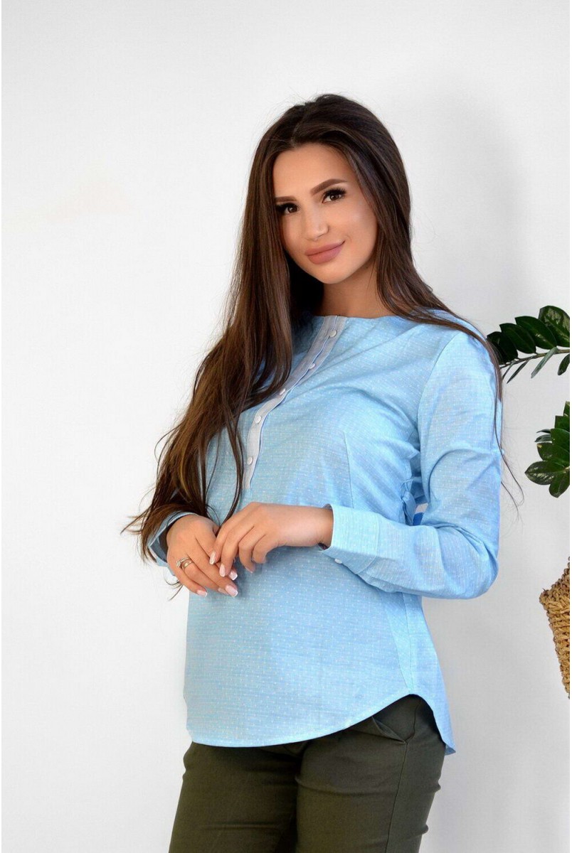 Блуза 1707224 небесно-голубой для беременных и кормления