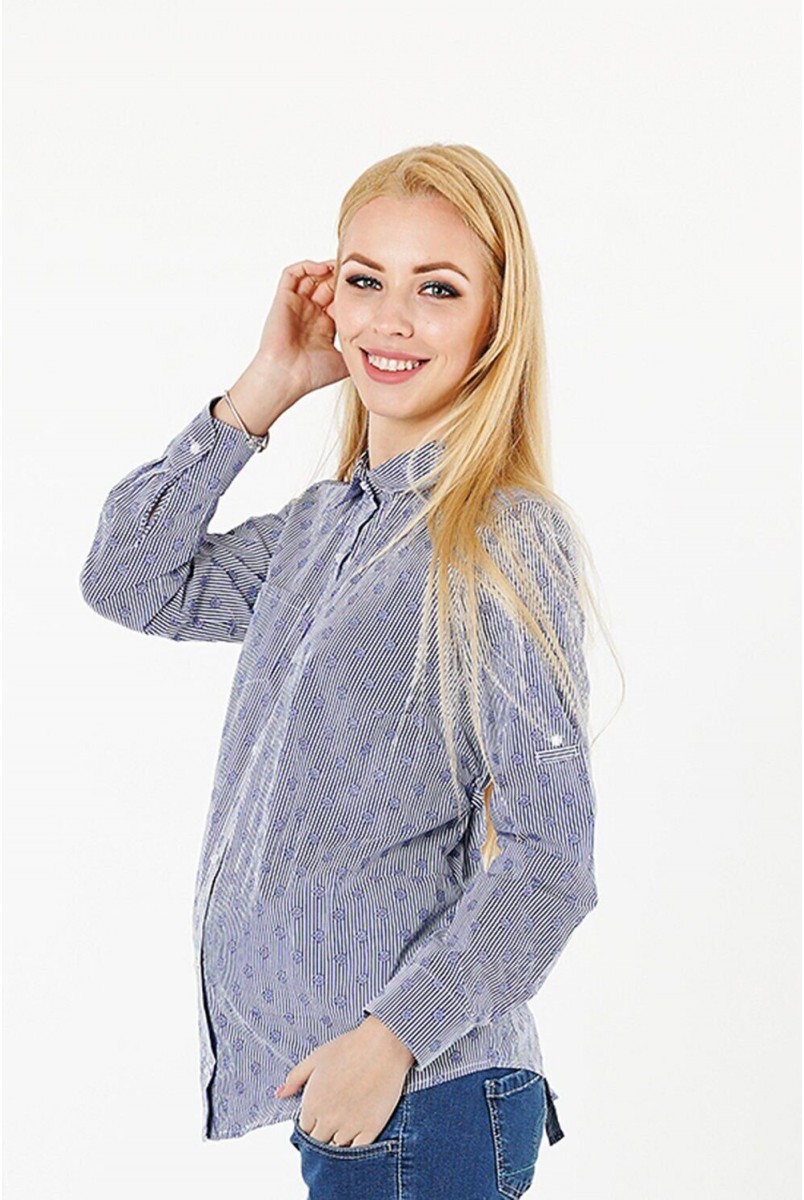 Блуза 1379224 синий для беременных и кормления