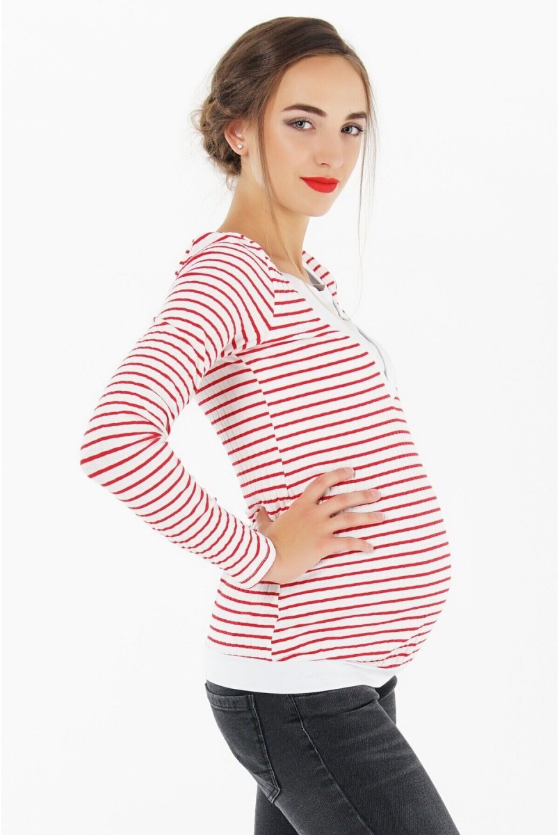 Джемпер 4034525 красный для беременных и кормления