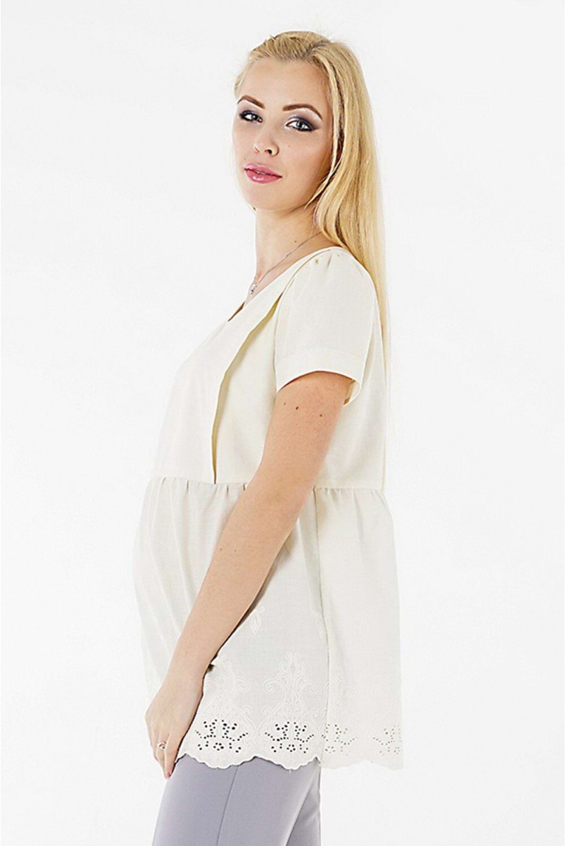 Блуза 3093074 кремовый для беременных и кормления