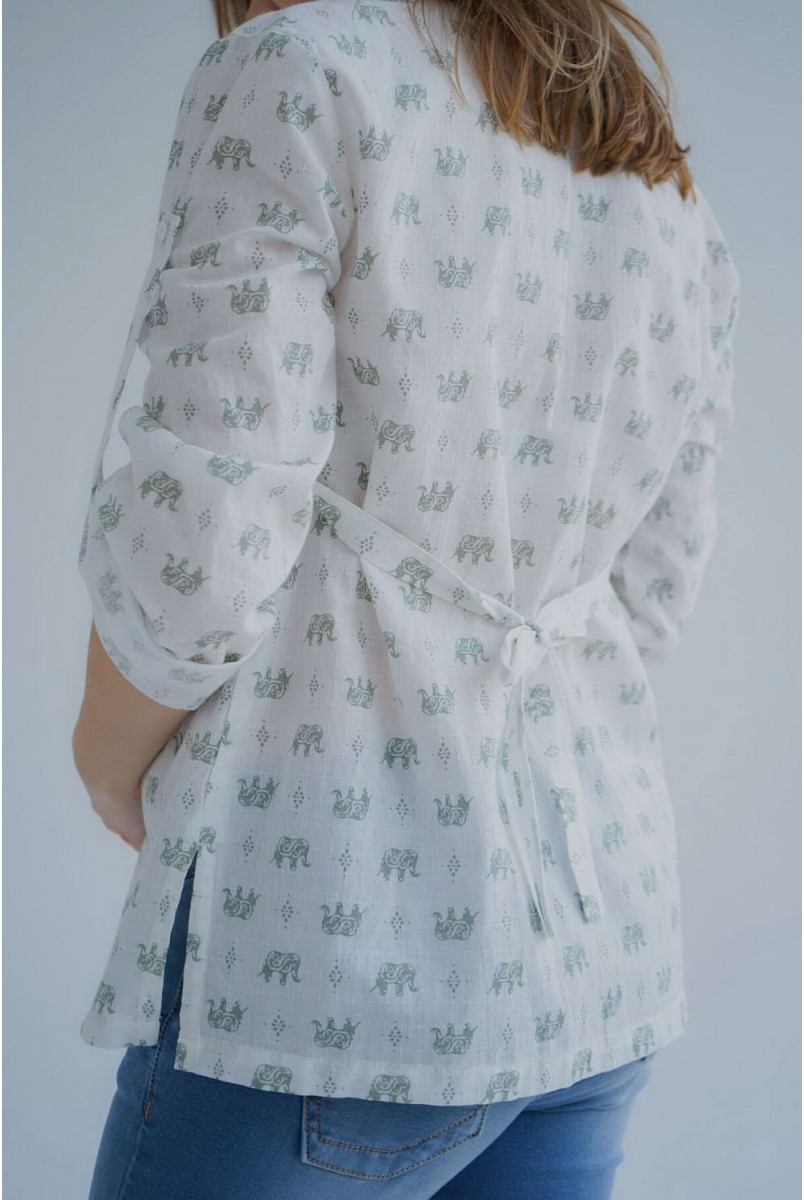 Блуза (рубашка) 4241715 оливковый для беременных и кормления