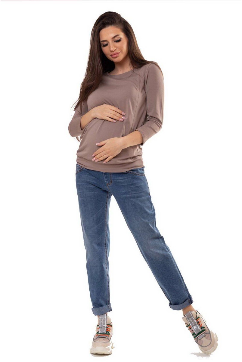 Джемпер 4015022 мокко для беременных и кормления