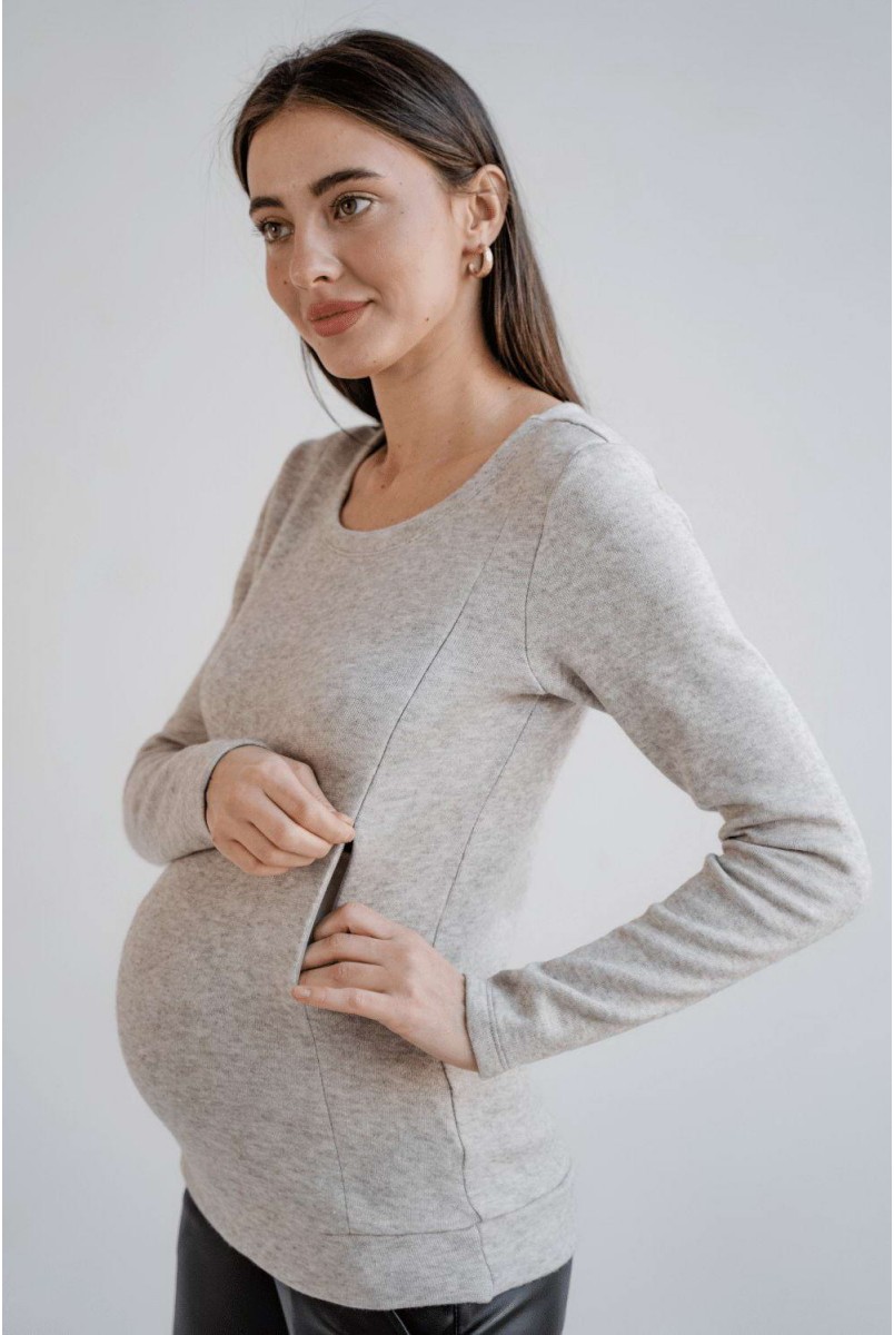 Джемпер 4015134 бежевый для беременных и кормления
