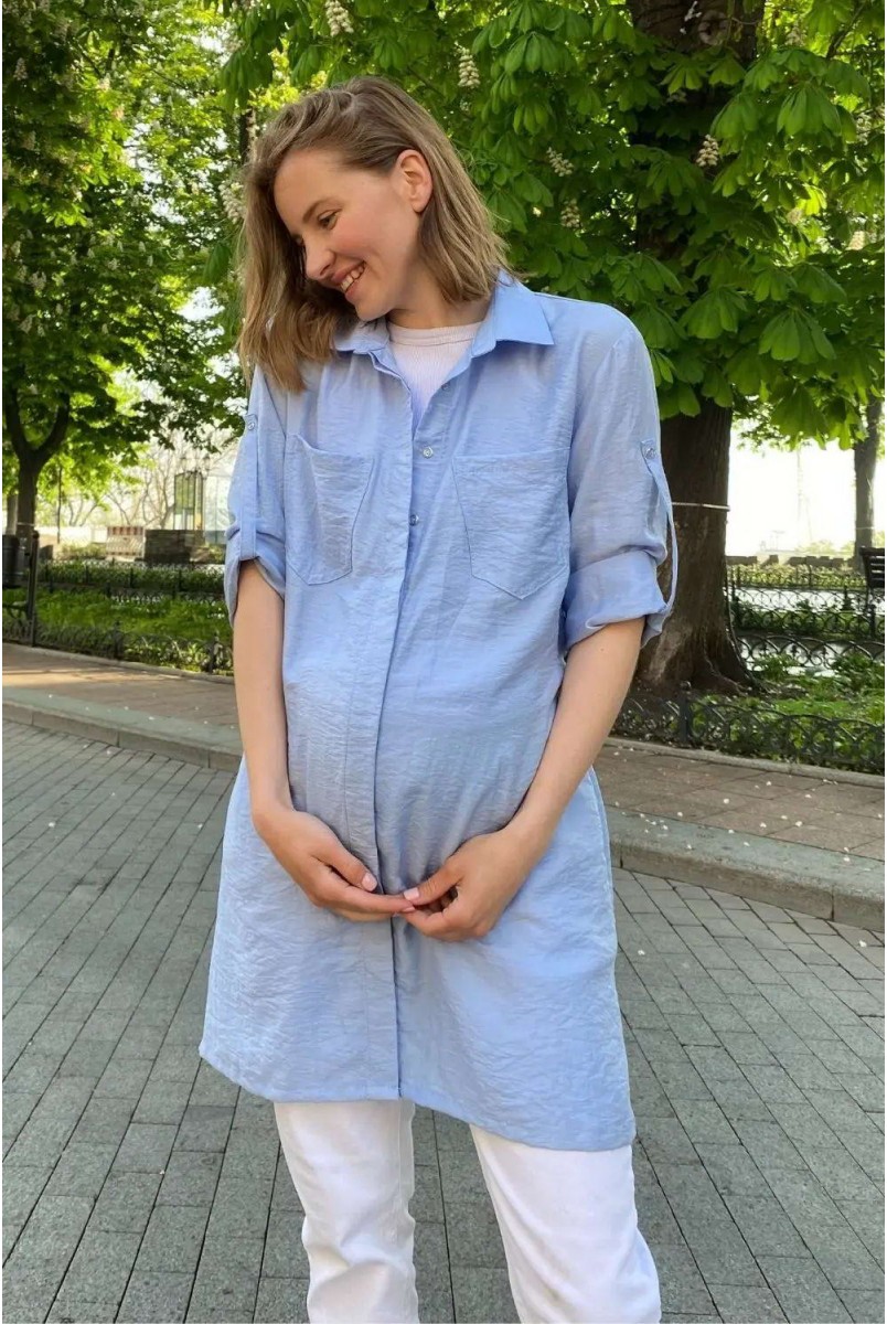 Блуза (рубашка) для беременных To be 1268741 голубой