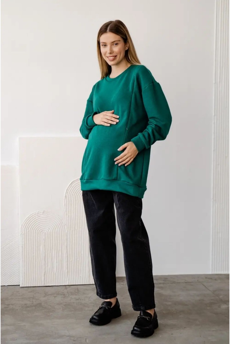 Свитшот для беременных и кормления To be 4355114 зеленый