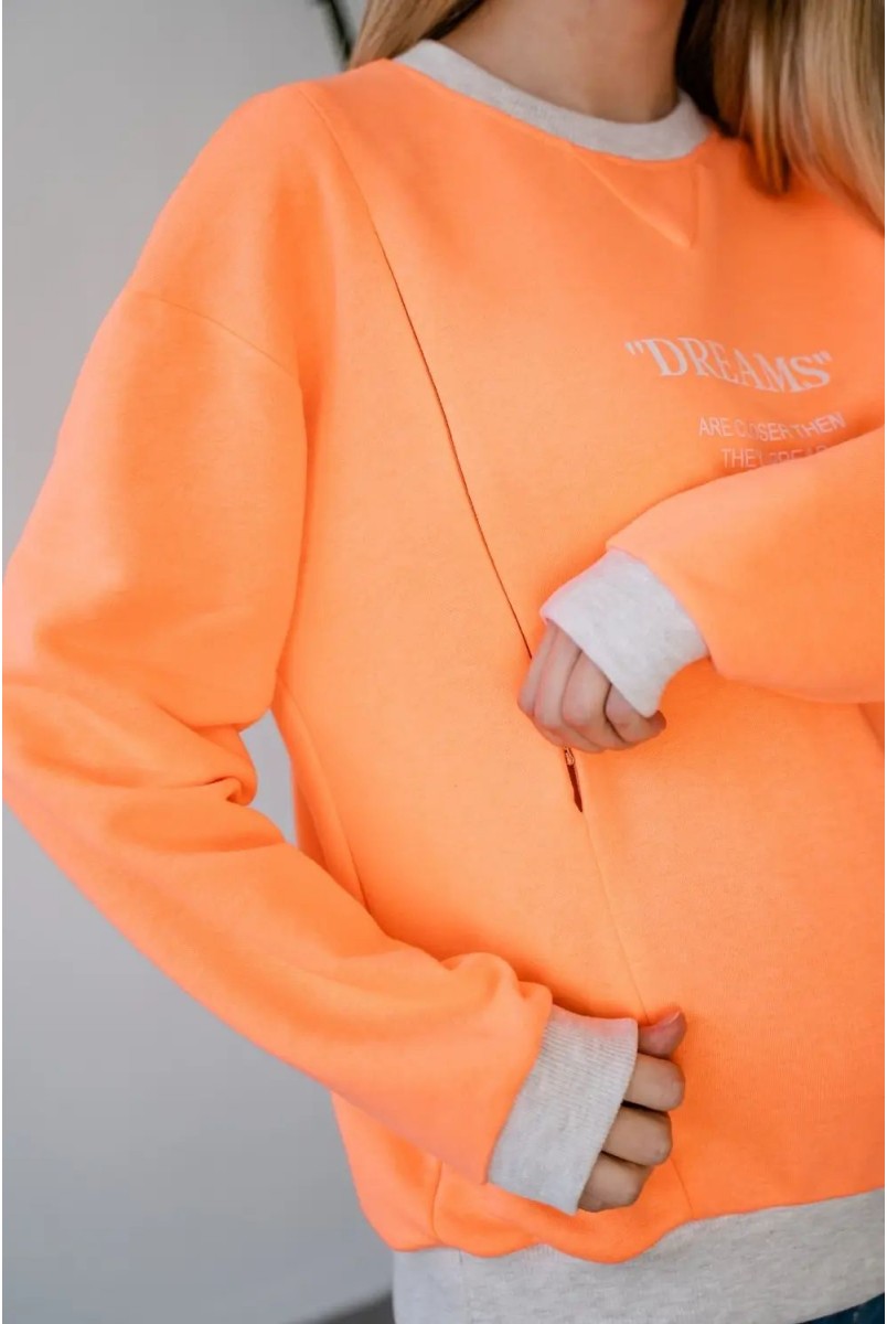 Свитшот для беременных и кормления To be 4362114-78 оранжево-серый