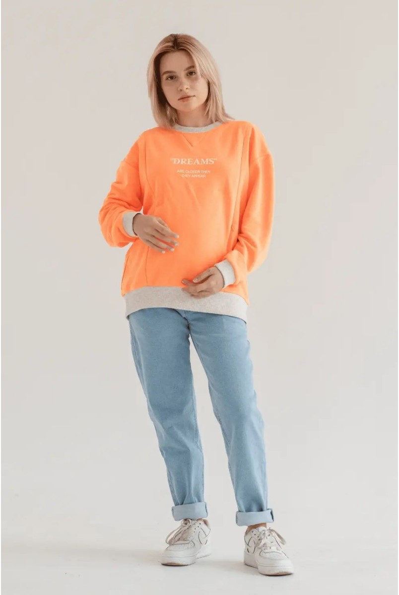Світшот для вагітних та годування To be 4362114-78 помаранчево-сірий