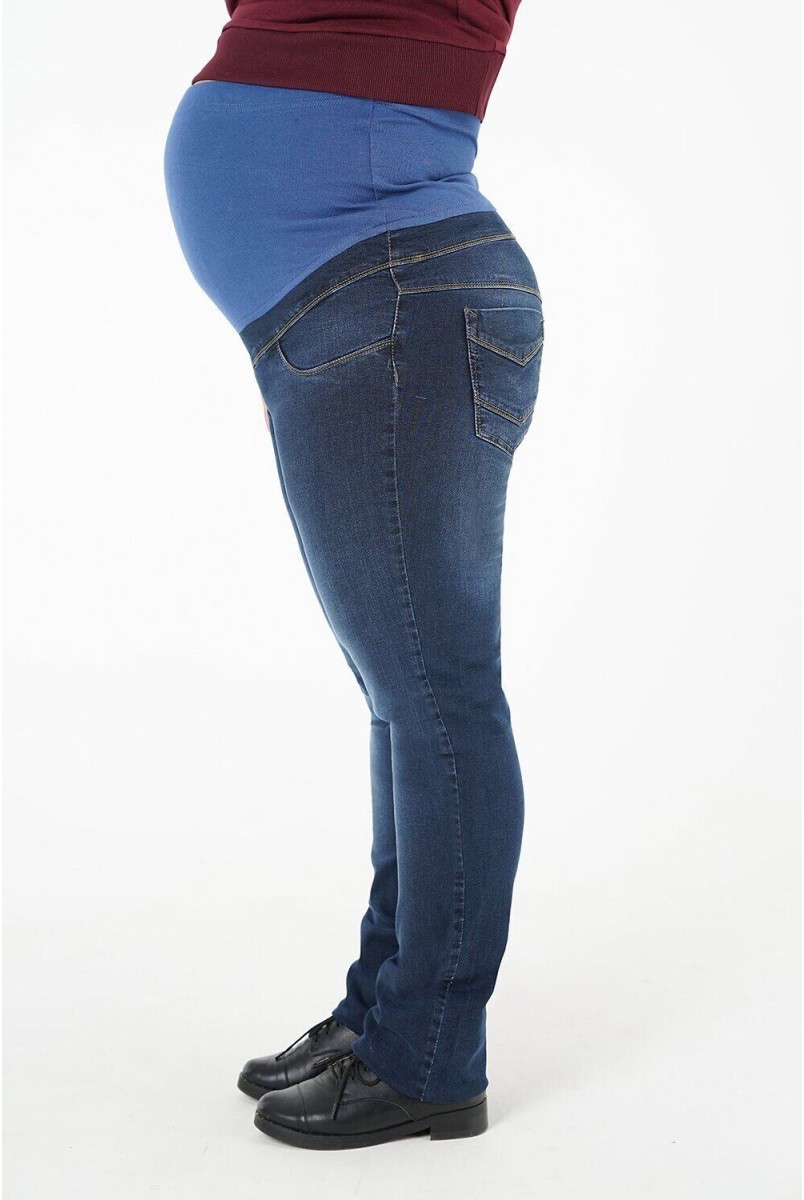 Брюки джинсовые 954737-3В синий батал для беременных 