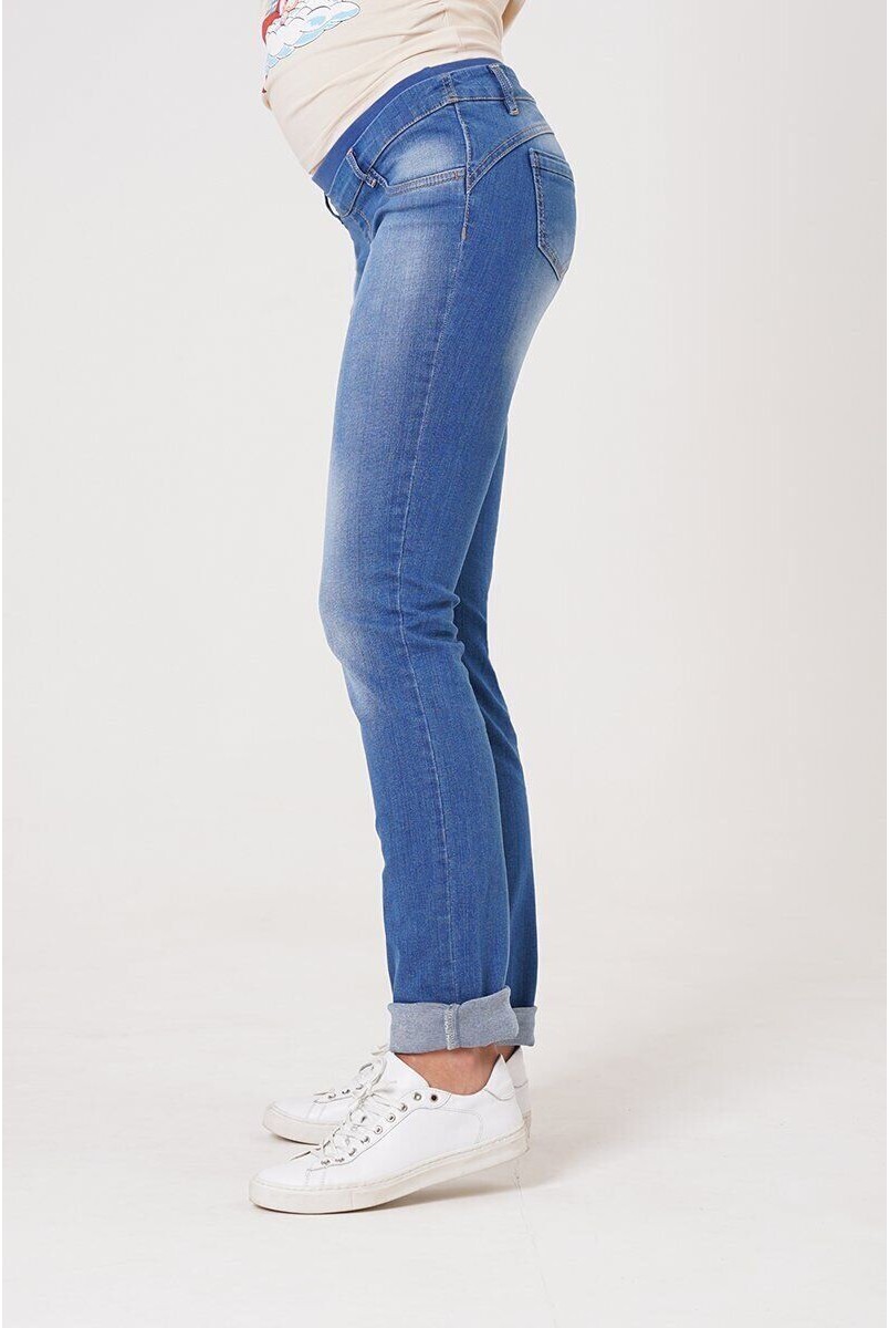 Штани джинсові 10008691-11 сині для вагітних