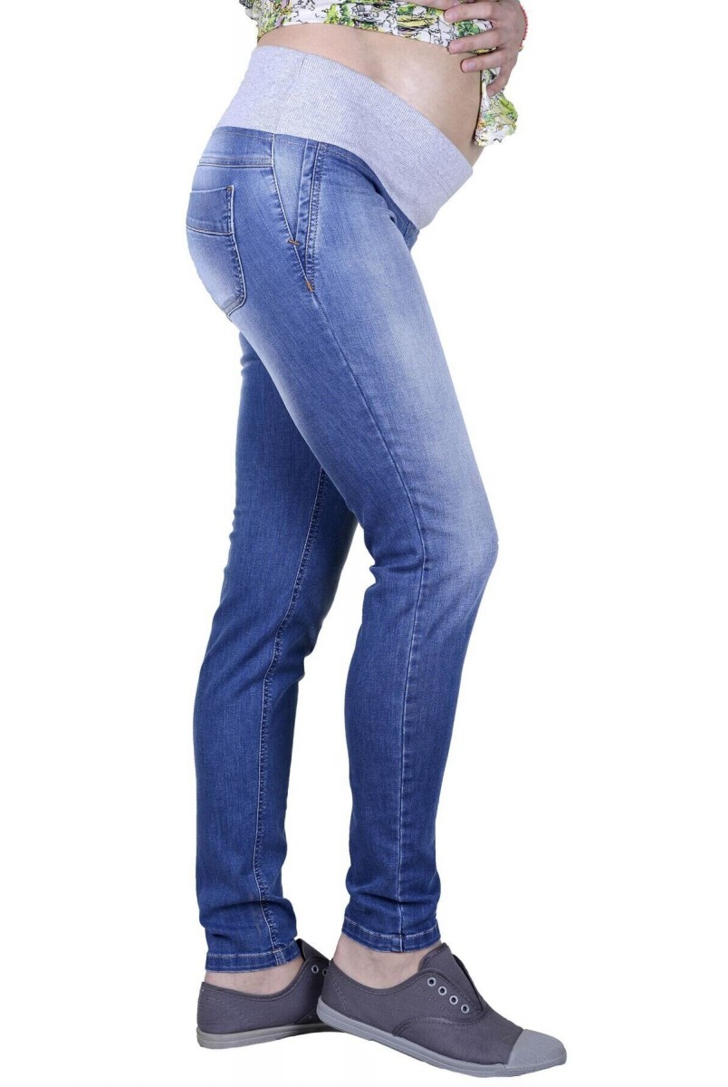 Штани джинсові 1095653-1 сині варка для вагітних