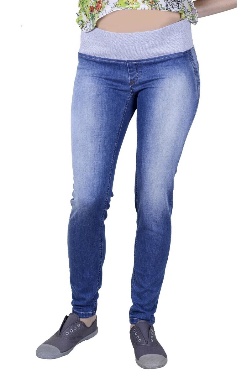 Брюки джинсовые 1095653-1 синие варка для беременных